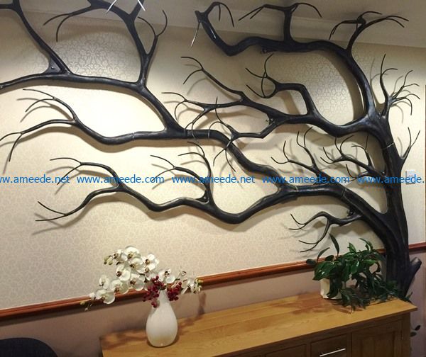 Tree decorated the wall file cdr and dxf free vector download for Laser cut CNC
