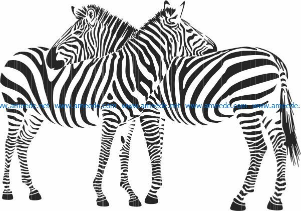 Two zebras file cdr and dxf free vector download for print or laser engraving machines