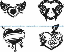 Valentine heart file cdr and dxf free vector download for Laser cut Plasma