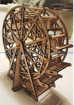 Wooden ferris wheel file cdr and dxf free vector download for Laser cut