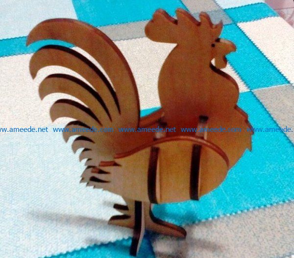 Wooden rooster file cdr and dxf free vector download for Laser cut