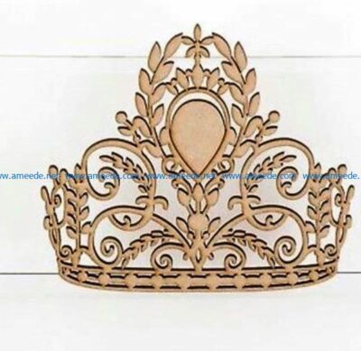 beautiful crown file cdr and dxf free vector download for Laser cut