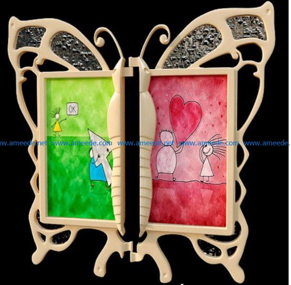 butterfly frame model file cdr and dxf free vector download for CNC cut