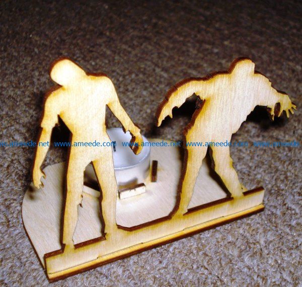 candle base zombies file cdr and dxf free vector download for Laser cut