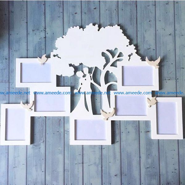 couple frame and tree file cdr and dxf free vector download for Laser cut