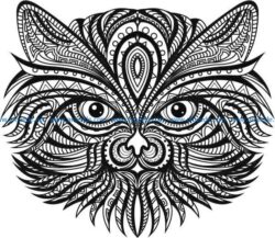 ethnic cat file cdr and dxf free vector download for Laser cut