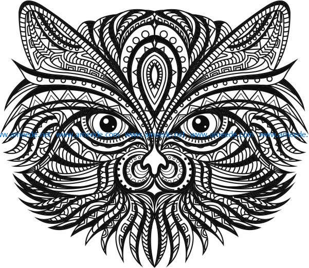 ethnic cat file cdr and dxf free vector download for Laser cut