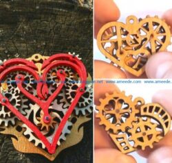heart key chain file cdr and dxf free vector download for Laser cut