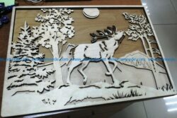 manchurian deer  file cdr and dxf free vector download for Laser cut