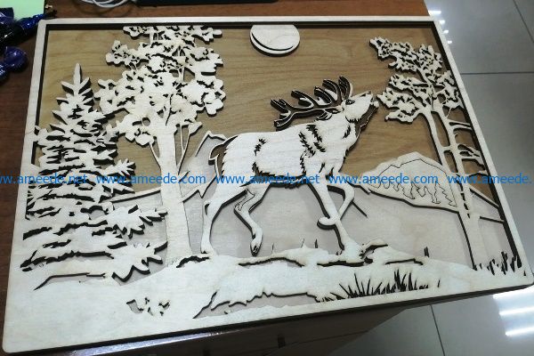 manchurian deer file cdr and dxf free vector download for Laser cut