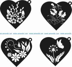 pendant heart file cdr and dxf free vector download for laser engraving machines