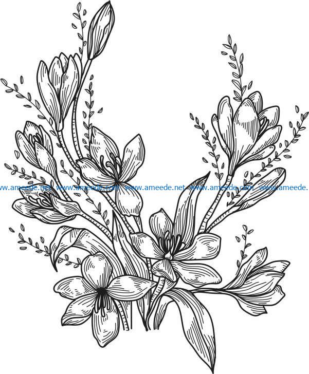 peony flower file cdr and dxf free vector download for print or laser engraving machines