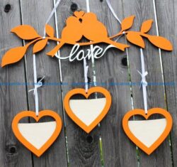 photo frame birds on a branch file cdr and dxf free vector download for Laser cut