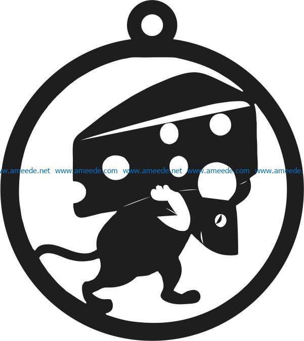 pieces of cheese on the back of the mouse free vector download for Laser cut