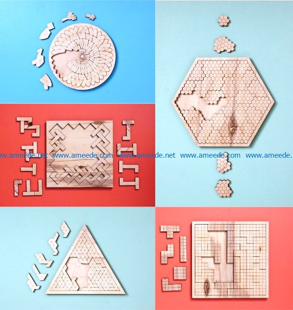 plywood puzzles file cdr and dxf free vector download for Laser cut
