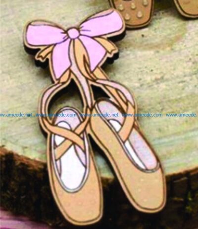 shoes and bow file cdr and dxf free vector download for Laser cut