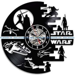 star war clock file cdr and dxf free vector download for Laser cut