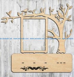 tree frame file cdr and dxf free vector download for Laser cut