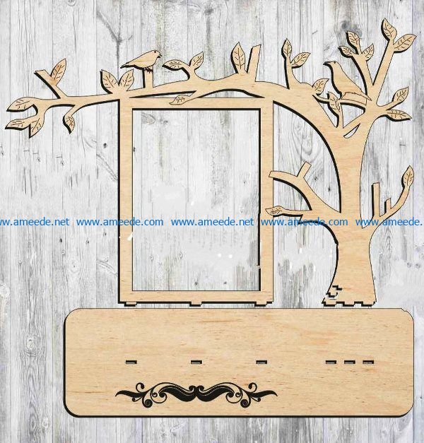 tree frame file cdr and dxf free vector download for Laser cut