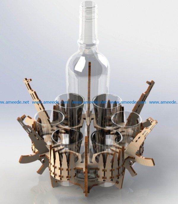 Gun minibar file cdr and dxf free vector download for Laser cut