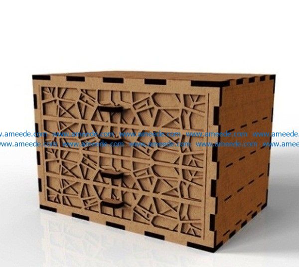 Box with drawers file cdr and dxf free vector download for Laser cut CNC