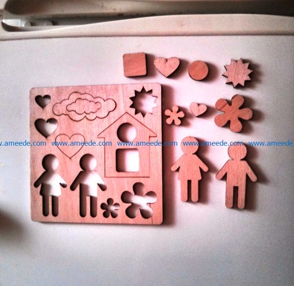 wooden puzzle file cdr and dxf free vector download for Laser cut