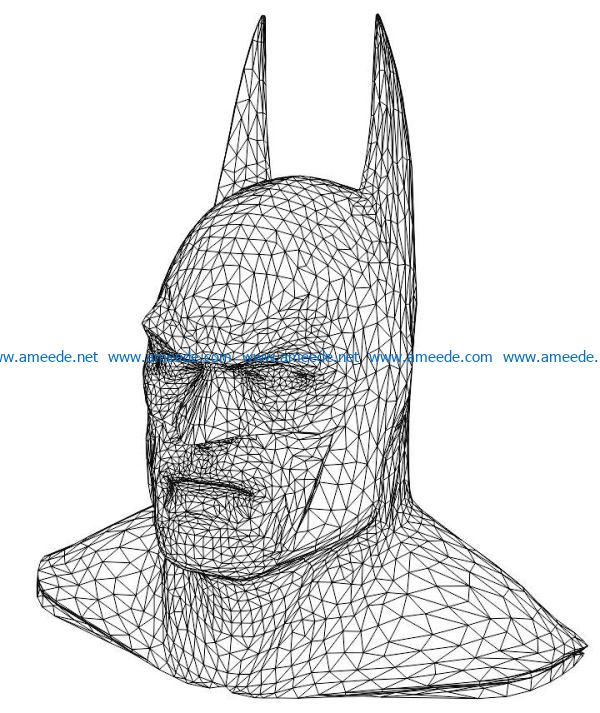3D illusion led lamp bat man head free vector download for laser engraving machines