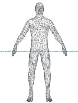 3D illusion led lamp man body free vector download for laser engraving machines