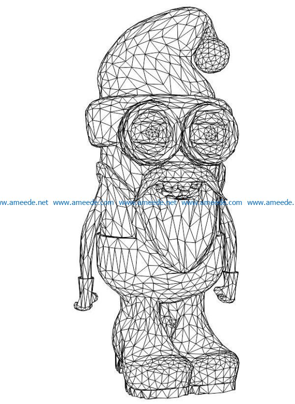 3D illusion led lamp santa minion free vector download for laser engraving machines
