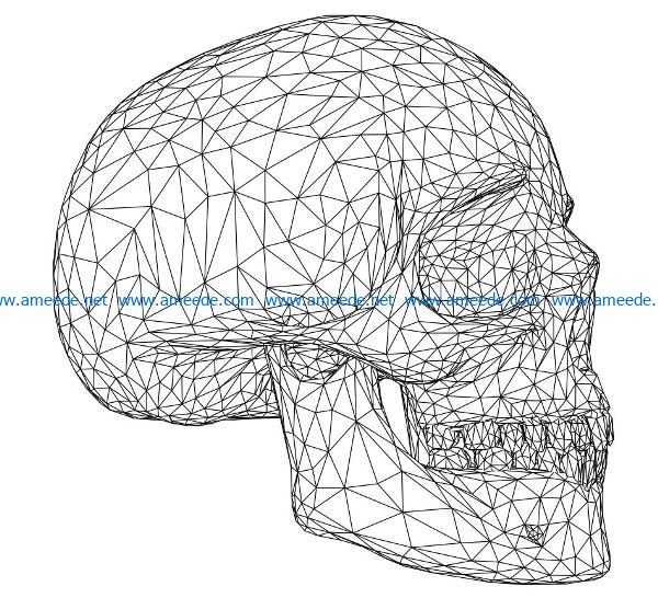 3D illusion led lamp skull free vector download for laser engraving machines