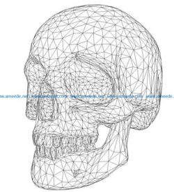 3D illusion led lamp skull man free vector download for laser engraving machines