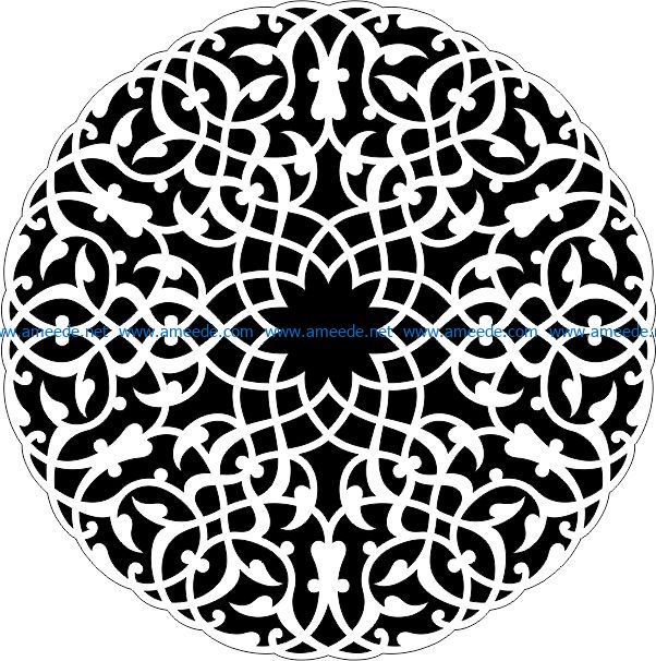 Arabic circle file cdr and dxf free vector download for Laser cut