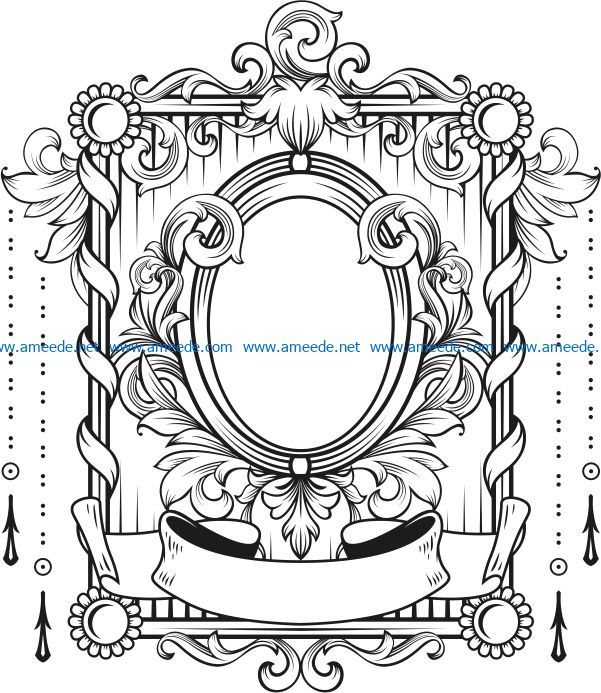 Art deco frame file cdr and dxf free vector download for laser engraving machines