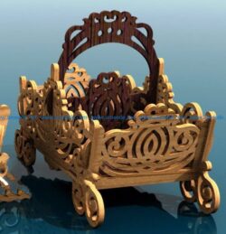 Basket with handles  file cdr and dxf free vector download for Laser cut