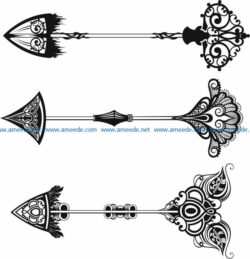 Beautifully decorated arrows file cdr and dxf free vector download for ...