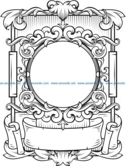Beautifully decorated frame file cdr and dxf free vector download for laser engraving machines