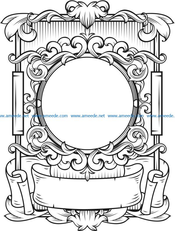Beautifully decorated frame file cdr and dxf free vector download for laser engraving machines