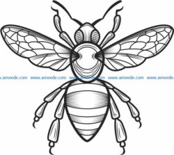 Bee file cdr and dxf free vector download for laser engraving machines