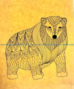 Big Bear file cdr and dxf free vector download for laser engraving machines