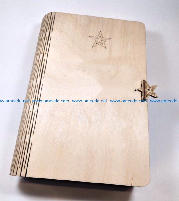 Box with star file cdr and dxf free vector download for Laser cut