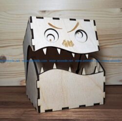 Box with teeth file cdr and dxf free vector download for Laser cut