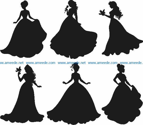 Bride silhouette file cdr and dxf free vector download for Laser cut Plasma
