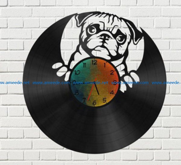 Bulldog wall clock file cdr and dxf free vector download for Laser cut