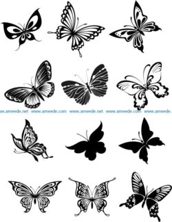 Butterfly carving file cdr and dxf free vector download for laser engraving machines