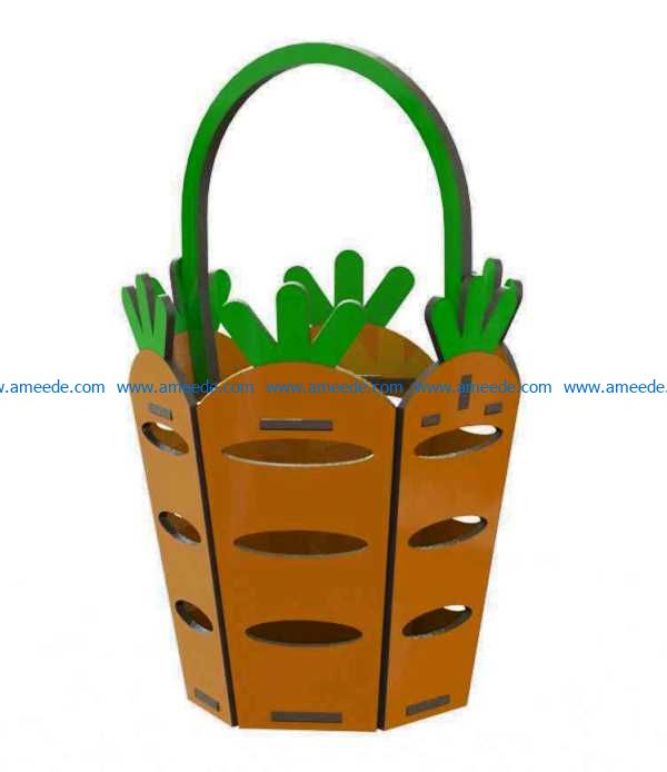 Carrot basket file cdr and dxf free vector download for Laser cut