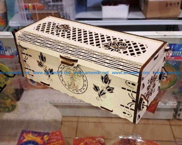 Casket with decorative flowers file cdr and dxf free vector download for Laser cut