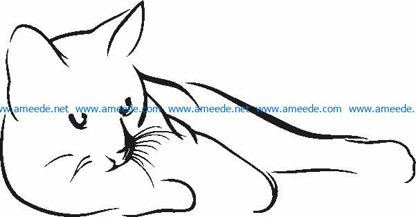 Cat lies file cdr and dxf free vector download for laser engraving machines