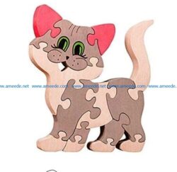 Cat puzzle file cdr and dxf free vector download for Laser cut