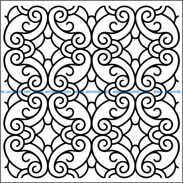 Classic Swirly pattern file cdr and dxf free vector download for laser engraving machines