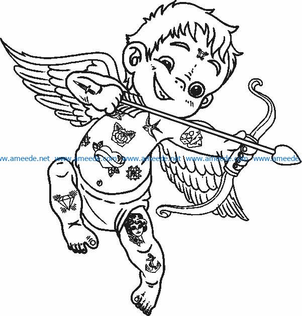 Cupid in clothes file cdr and dxf free vector download for laser engraving machines